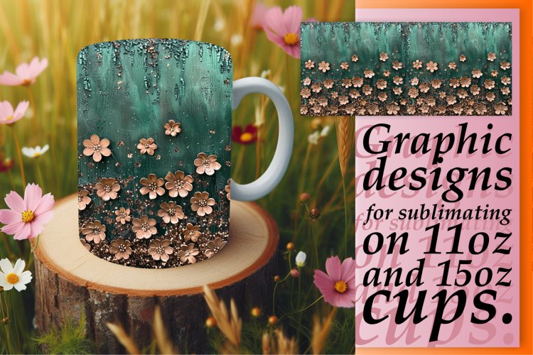 Sparkling Leopard Floral Mug Sublimation