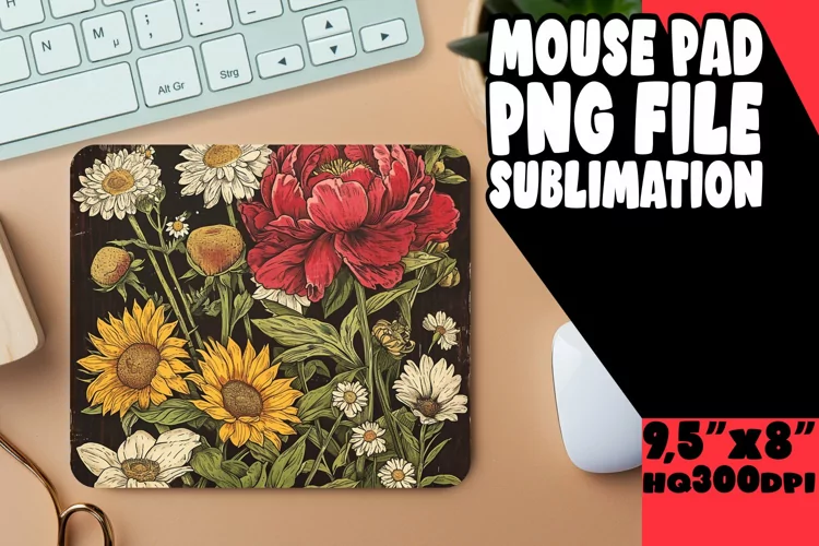 Classic Blossom Pattern Mouse Pad Design