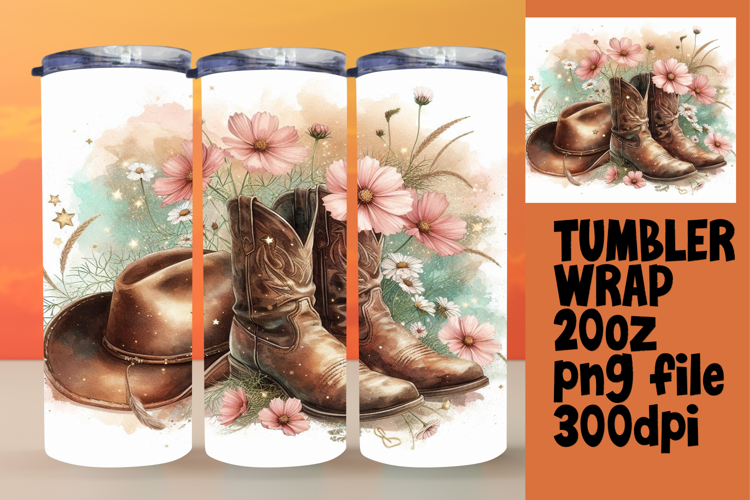 RICH 20oz Sublimation Tumbler Design , Western