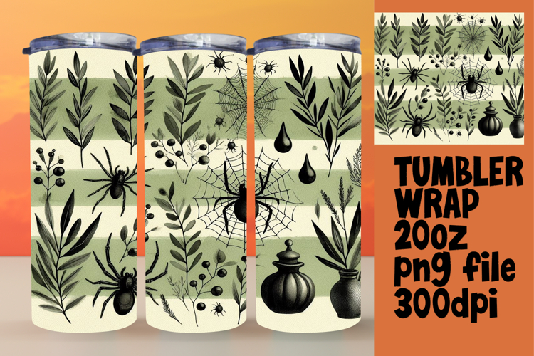 20oz Sublimation Template for Creatives , Halloween