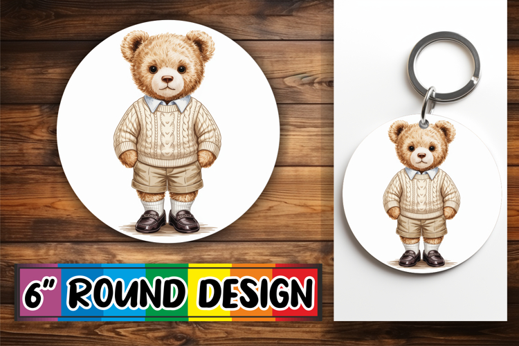Radiant Circle Ornaments PNG, Teddy Bear
