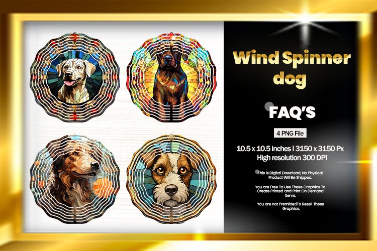 Dogs Wind Spinner Sublimation - 04 Variations