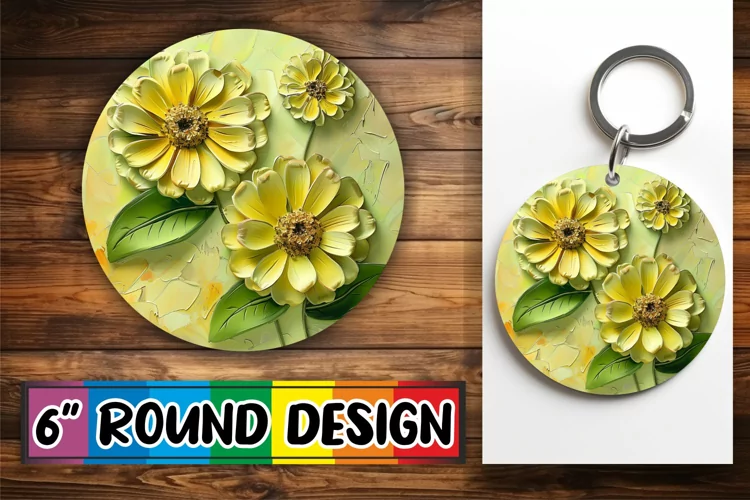 3D Petal Harmony: Sublimation Circle Design