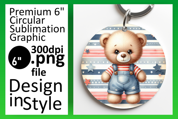Gorgeous Circle Design for Sublimation , Teddy Bear