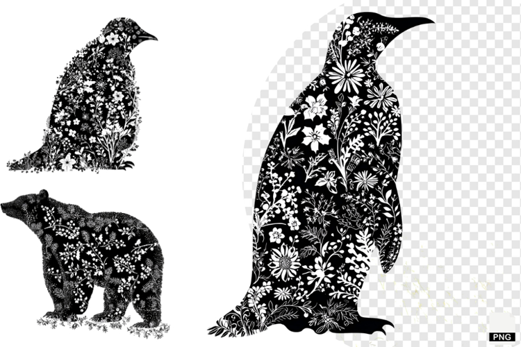 Chinoiserie Christmas Silhouette Clipart
