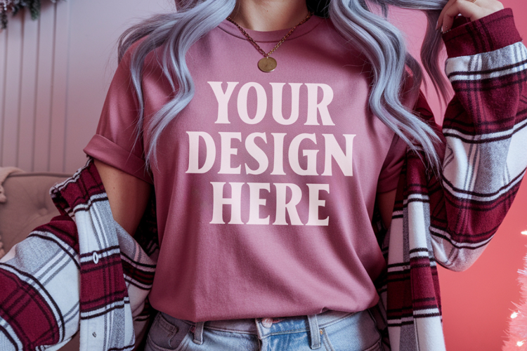 Cumin Comfort Colors 1717 Christmas Shirt Mockup, Cozy