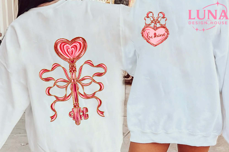 2 PNGs Valentines Day Be Mine Preppy Coquette Valentine PNG