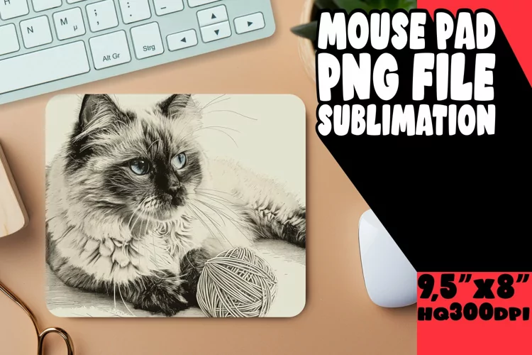 Enchanting Feline Sublimation Mouse Pad