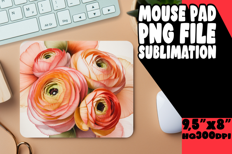 WHIMSICAL MOUSE PAD PNG DESIGN, Flowers