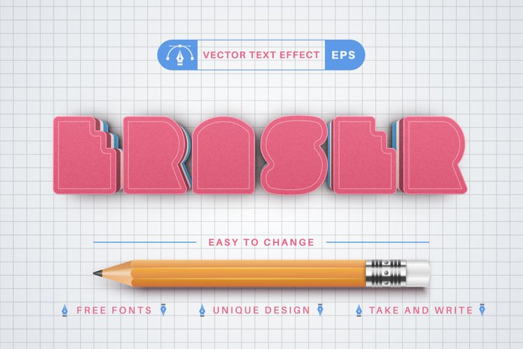 Eraser - Editable Text Effect, Font Style example image 1