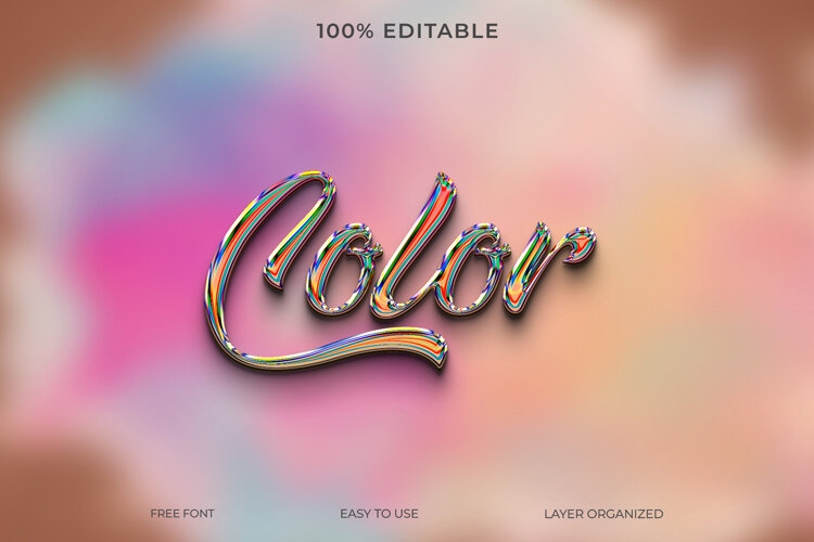 Color 3d PSD Editable Text Style Effect (5401803)
