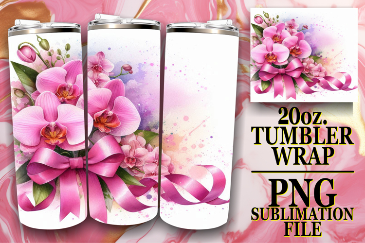 Happy hearts 20oz tumbler wrap, Flowers