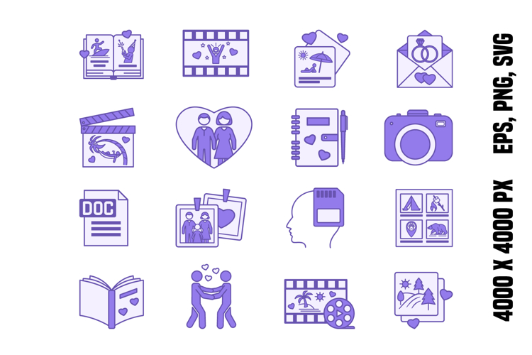Colored Memory Love Icons