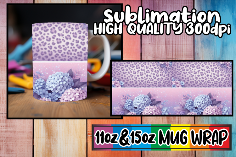 Inspiring mornings 11oz 15oz sublimation wrap, Leopard Print