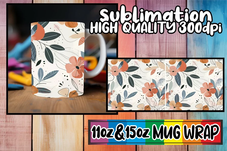 Colorful Spring Abstract Strokes Mug Wrap 11oz 15oz Sublimat