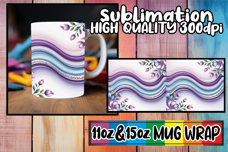 Cozy mornings 11oz 15oz sublimation wrap, Pattern