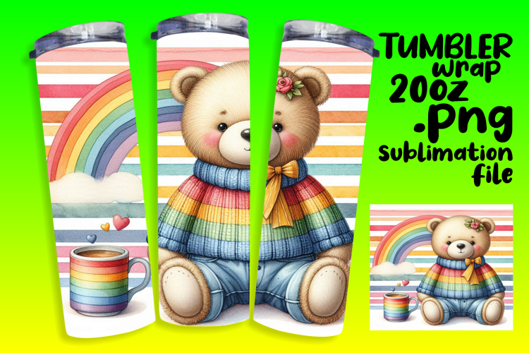Beautiful Gift: 20oz Tumbler Wrap , Teddy Bear