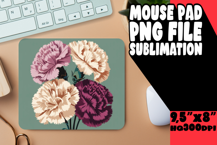 Cozy Mouse Mat Design Sublimation, Flowers