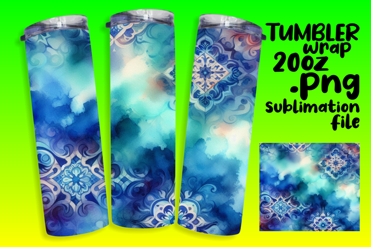 BOLD 20oz Sublimation Design , Watercolor Patter