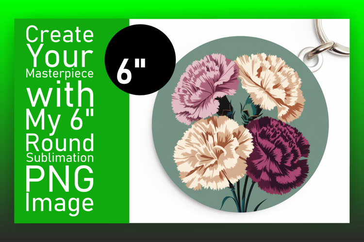 Trendy Circle Design Sublimation PNG , Flowers
