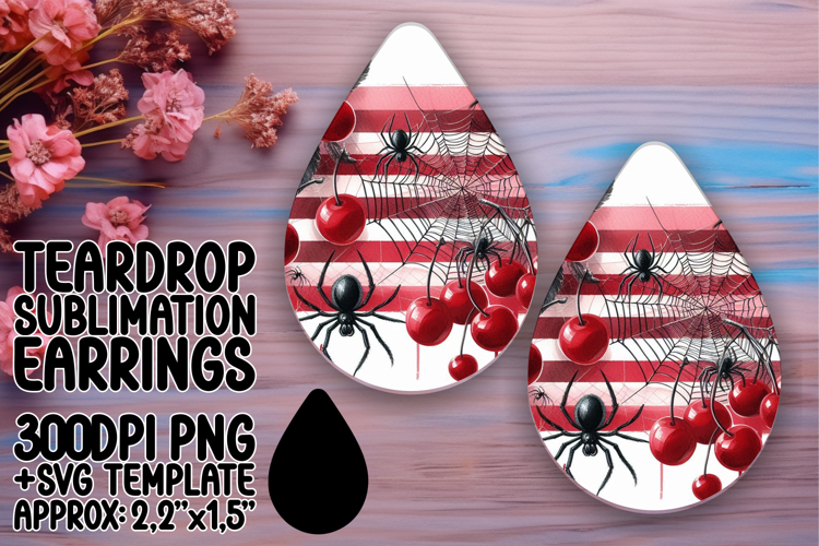 Bright Teardrop Earrings Artwork PNG , Halloween