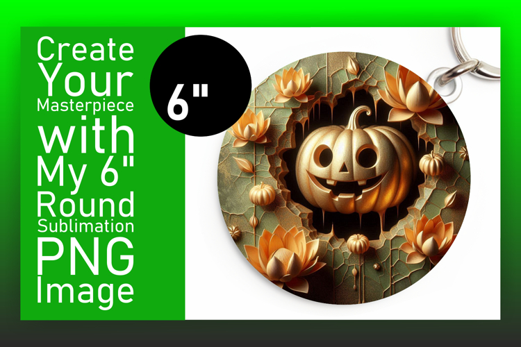 Lovely Round Design Coaster Artwork , 3D Pumpkin