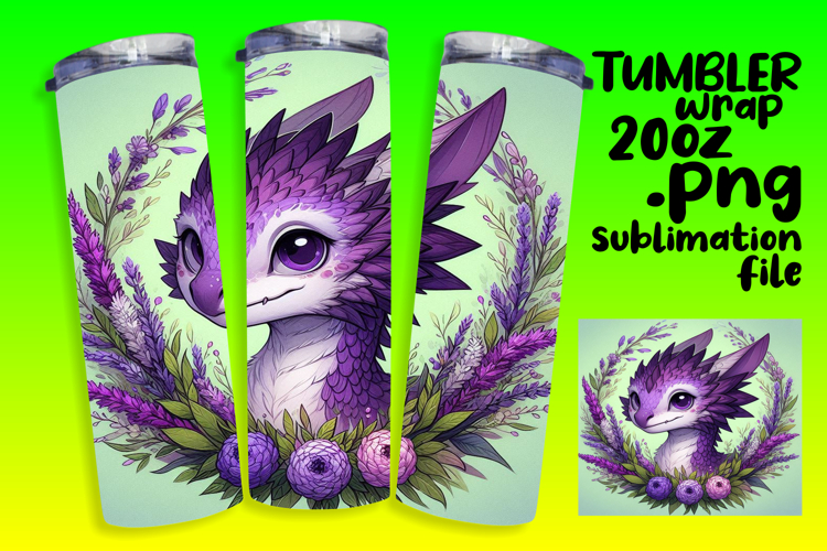Creative 20oz Artwork for Sublimation , Dragon