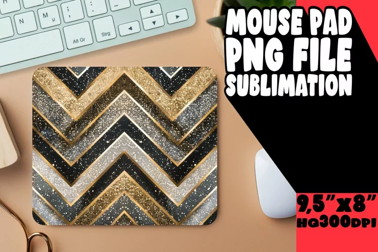 Glittery Sparkly Stripes Mouse Pad Art