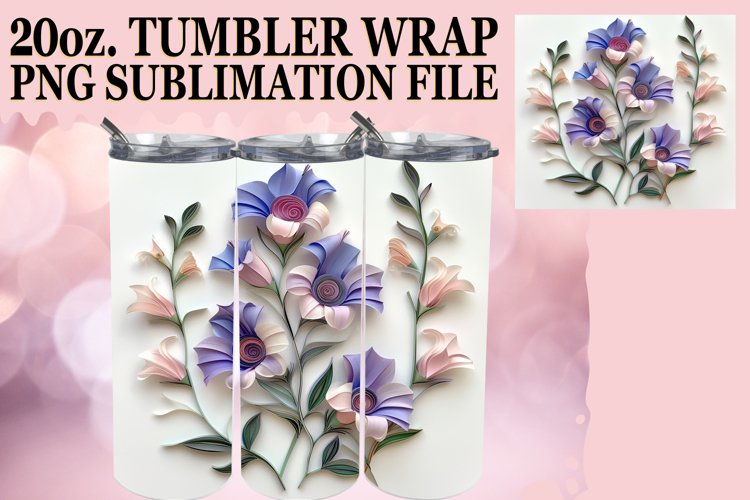 Fresh Whimsical Petal 3D Tumbler Sublimation