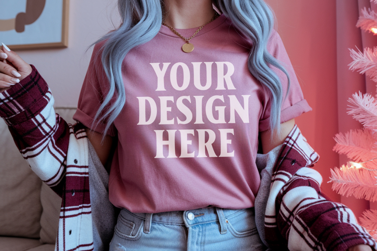 Cumin Comfort Colors 1717 Christmas Shirt Mockup, Cozy