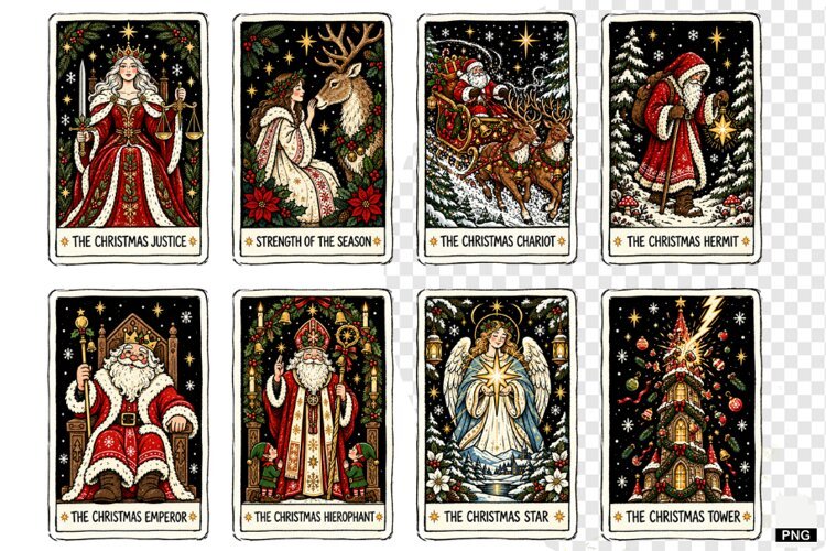 Christmas Tarot Cards PNGs example image 1