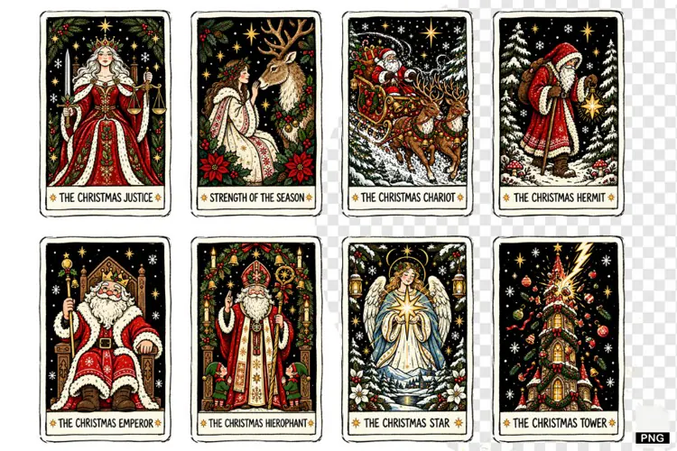 Christmas Tarot Cards PNGs