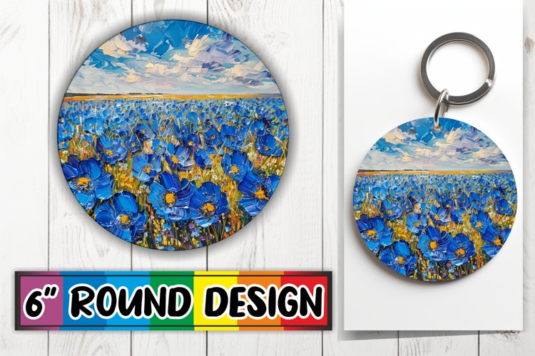 Tropical Blossom Rounds: Sublimation Keychain & Coasters example image 1