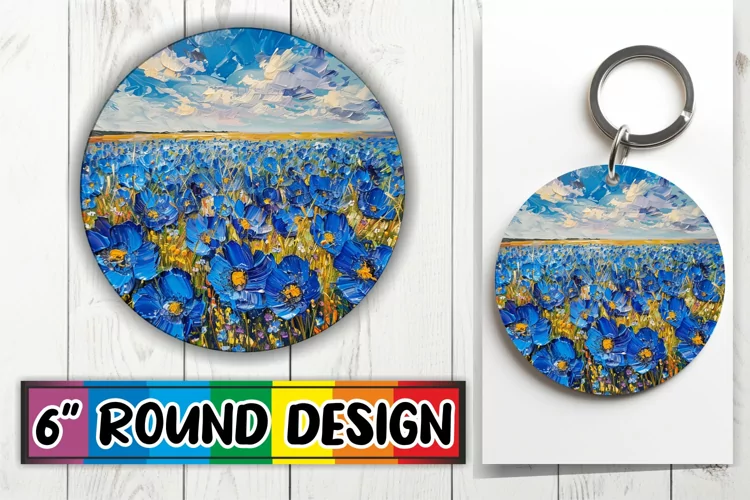 Tropical Blossom Rounds: Sublimation Keychain & Coasters