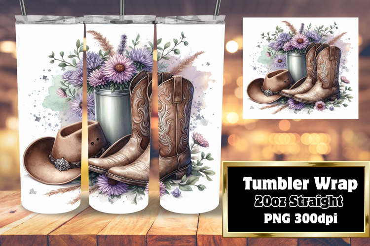 LUSH 20oz Tumbler Artwork for DIY , Western