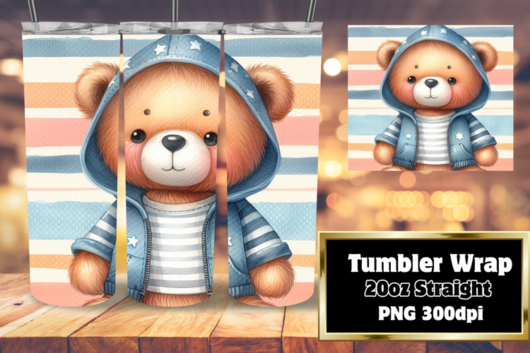 Custom 20oz Sublimation File , Teddy Bear