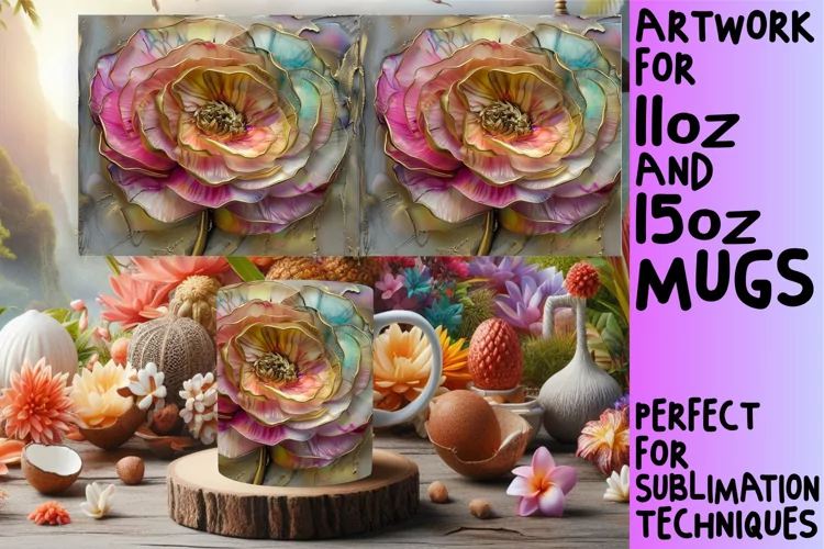 Radiant Springtime Fantasy Mug Wrap: Sublimation - 11oz/15oz