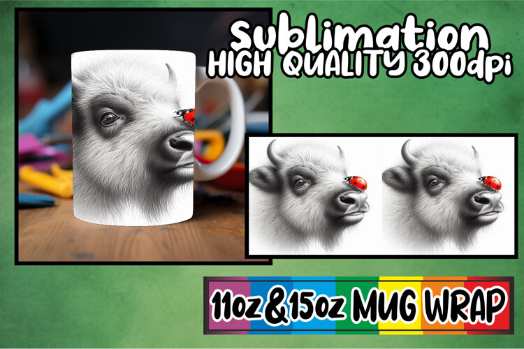 Joyful reflections 11oz 15oz sublimation wrap, Cute Animals example image 1
