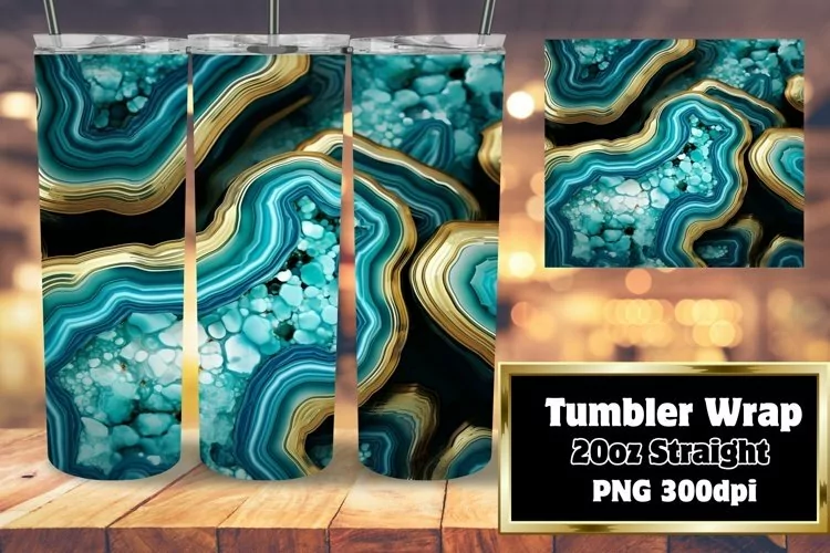 Radiant Agate Art Sublimation Tumbler Assortment