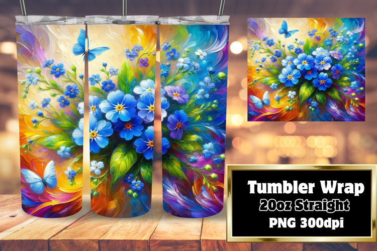 STUNNING 20oz PNG Tumbler Template , Flowers