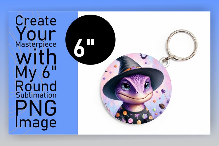Trendy Round Design Sublimation Artwork , Halloween Dino
