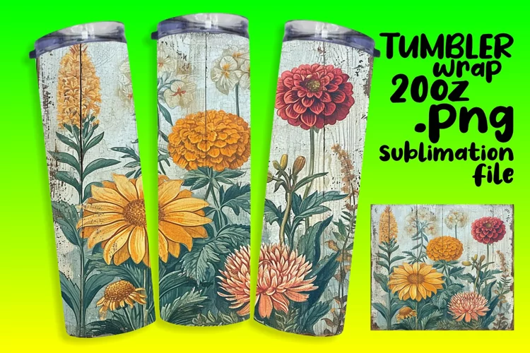 Vintage Blossom Sublimation Tumbler - 20oz Wonderland