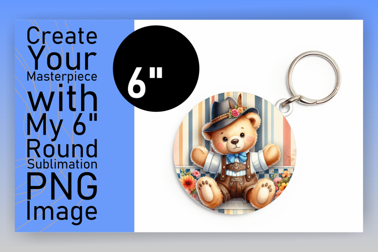 Chic Circle Coaster PNG Design , Teddy Bear
