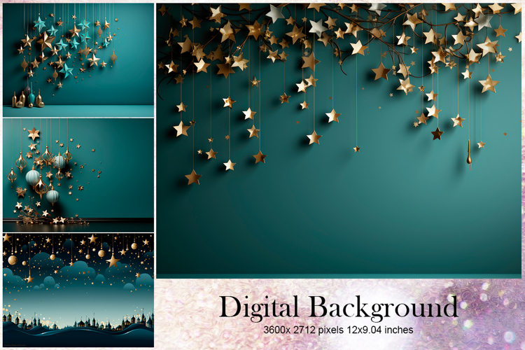 Moon Star Cloud Background Digital Paper_128