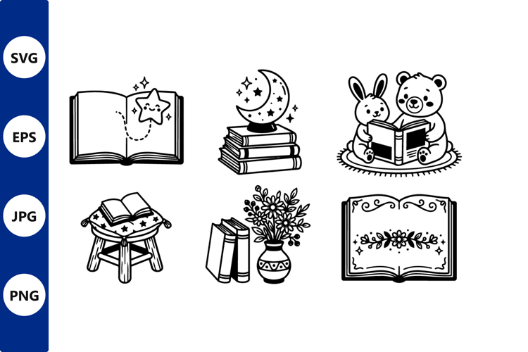 cozy vector reading bear and bunny