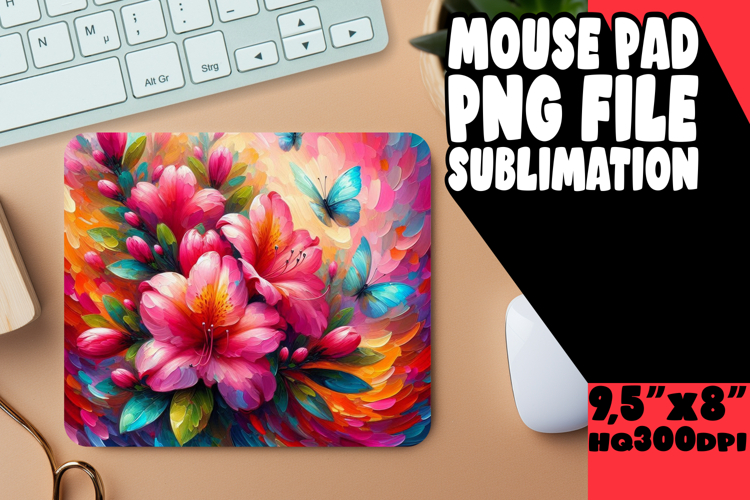 Enchanted Mouse Mat Sublimation Style, Flowers