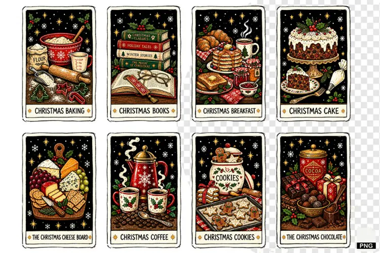 Christmas Tarot Cards PNGs