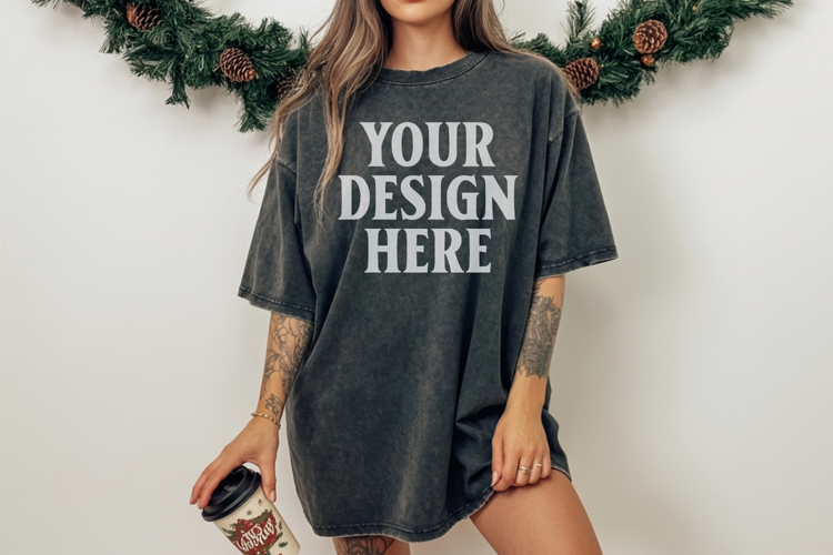 Pepper Christmas Comfort Colors 1717 TShirt Mockup, CC 1717