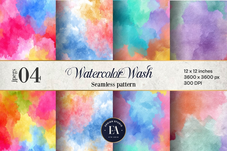 Watercolor Wash Digital Paper | Seamless Rainbow Texture