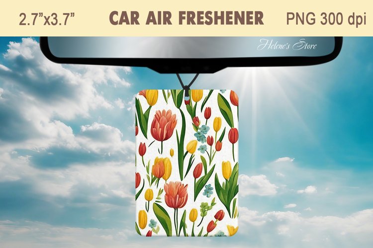 Spring Flowers Air Freshener Car|Car air freshin sublimating example image 1